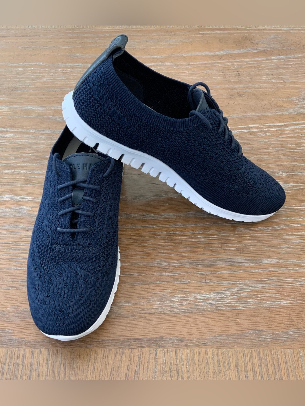 Cole Haan Woven Fabric Laces Breathable Blue Flat Sneakers US7